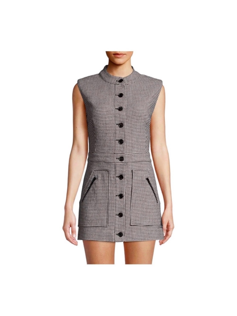 Veronica Beard Leigh
Houndstooth Button-Front Mini
Dress